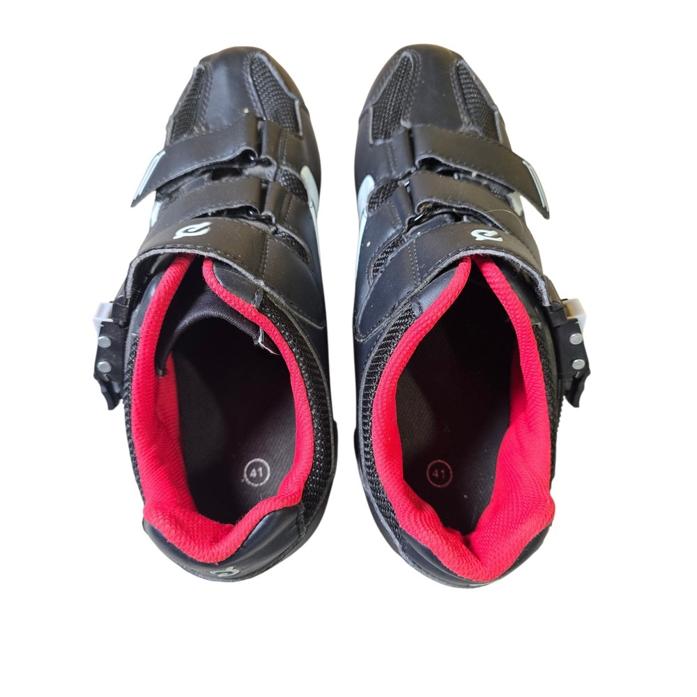 Peloton Cycling Shoes Black Red White EU 41 With Look Delta Cleats Indoor Bike - Picture 6 of 6